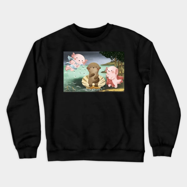 Birth of Otter Crewneck Sweatshirt by laiberry